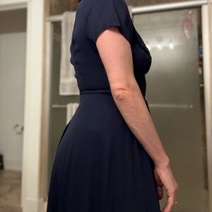 RARE Vintage 50s Elegant Navy Blue Dress